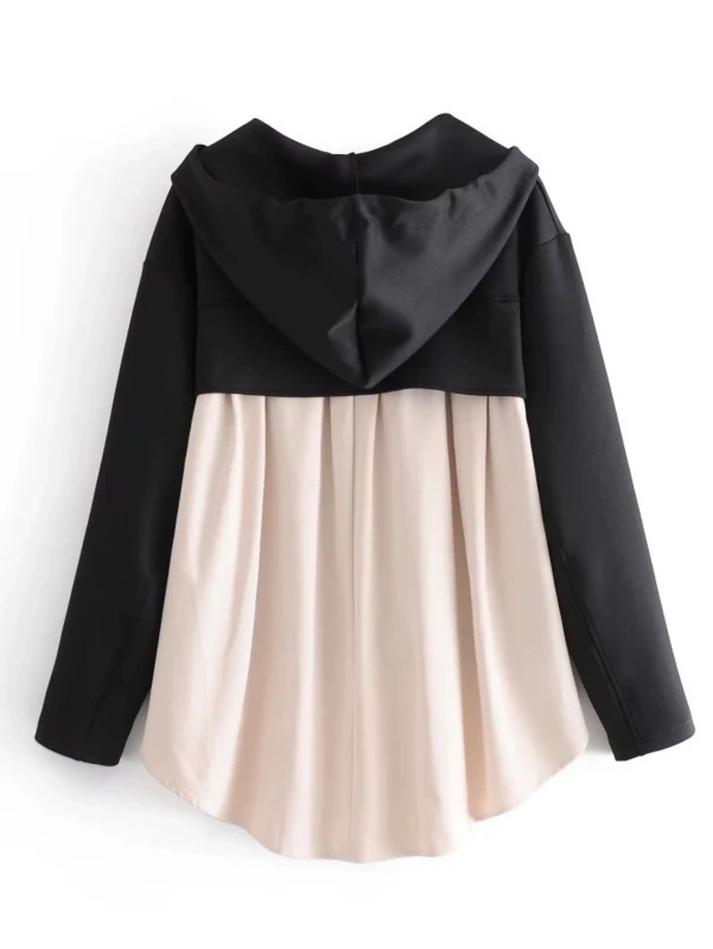Spring Long Sleeve Patchwork Loose Casual Pullover Hoodie